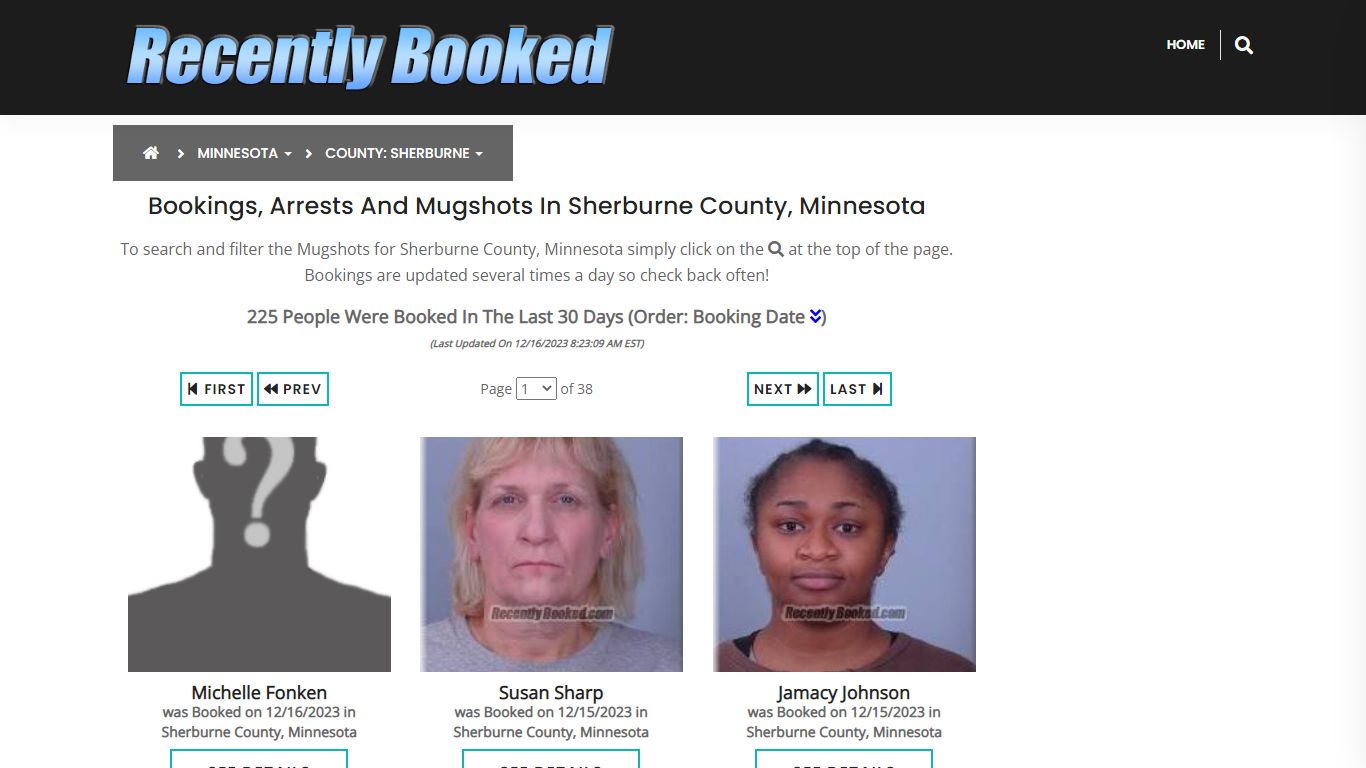 Bookings, Arrests and Mugshots in Sherburne County, Minnesota